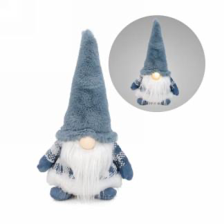 Gnome bleu et blanc nez illuminé GG1279